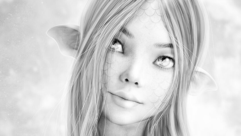 Free Fantasy Grayscale Coloring Pages Download PDFS