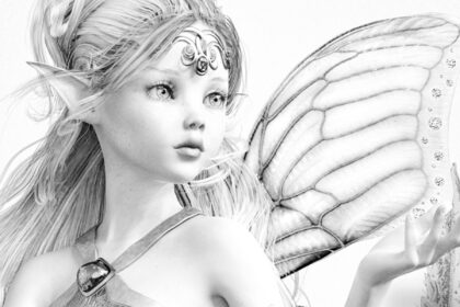 Beautiful Fairy Art Coloring Pages Instant Download