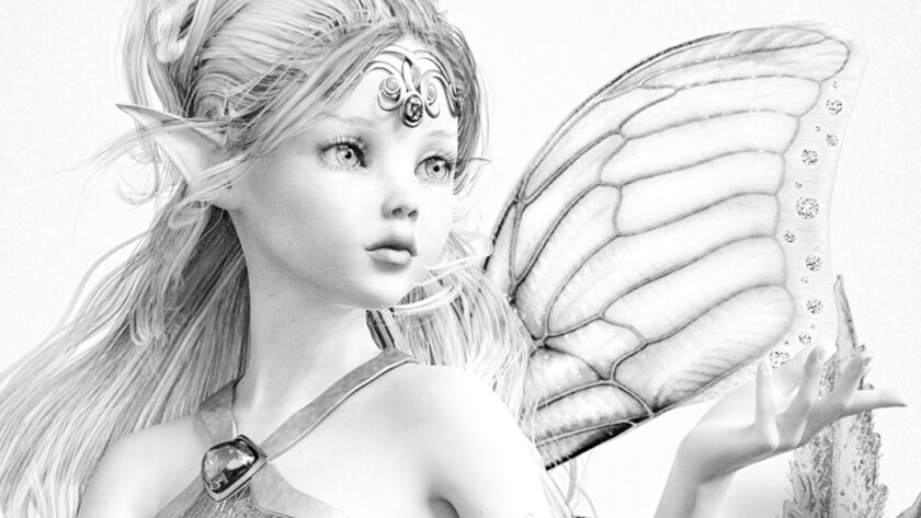 Beautiful Fairy Art Coloring Pages Instant Download